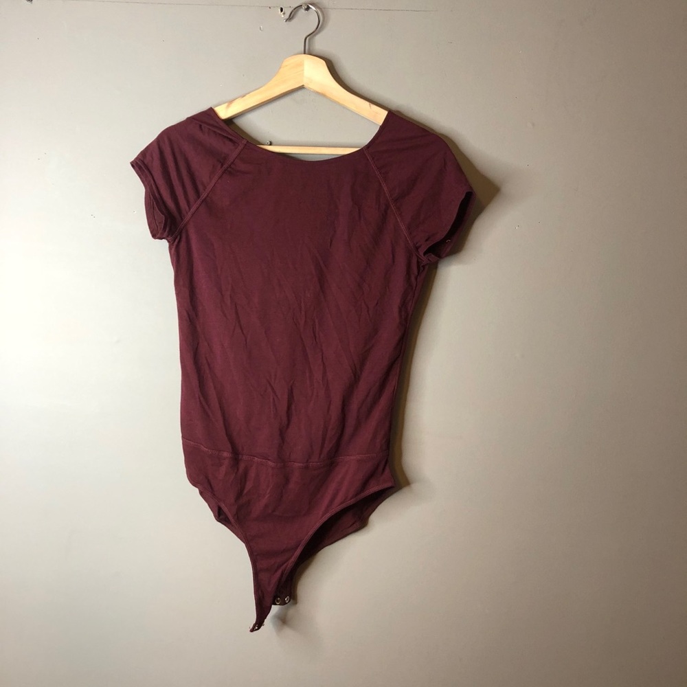 Free People Red BodySuit Small Low Back